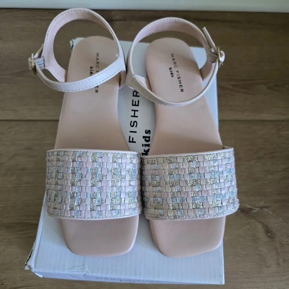 MARC FISHER Girl's Hazel Glitter Flat Sandals